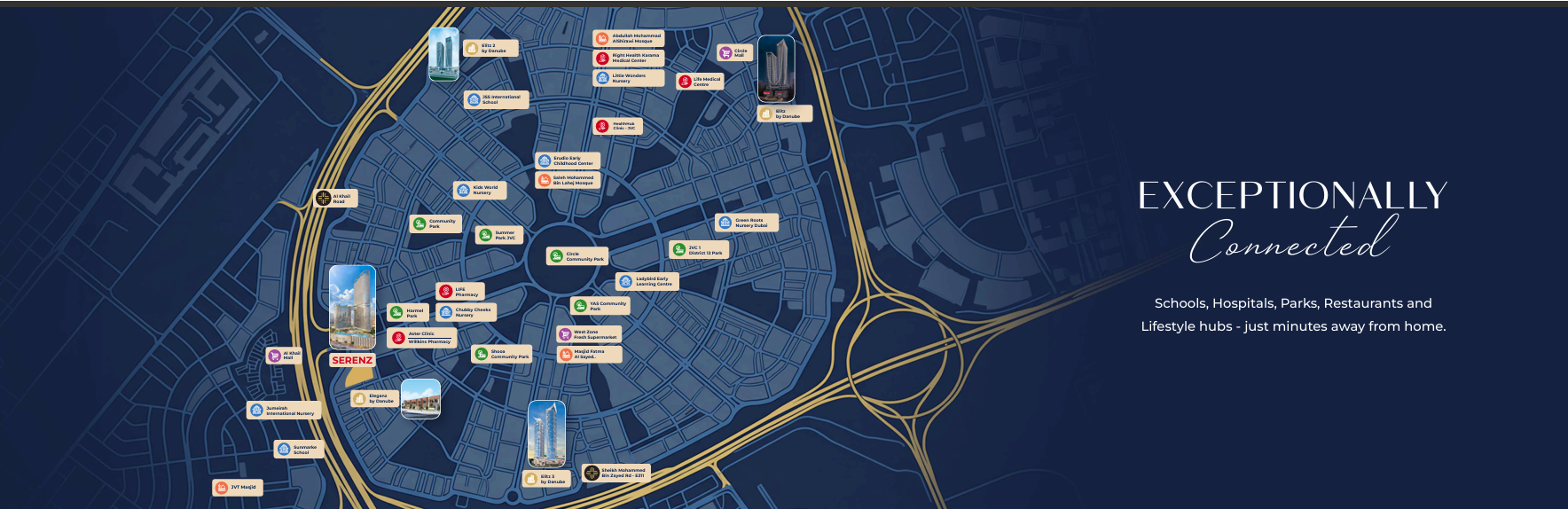 Dubai Property Location and Connectivity Map