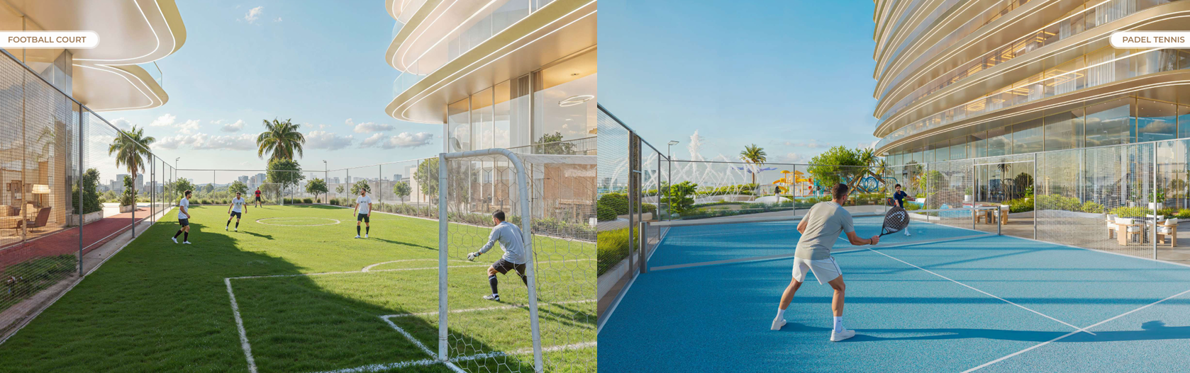 Football Court and Padel Tennis Amenities in Dubai